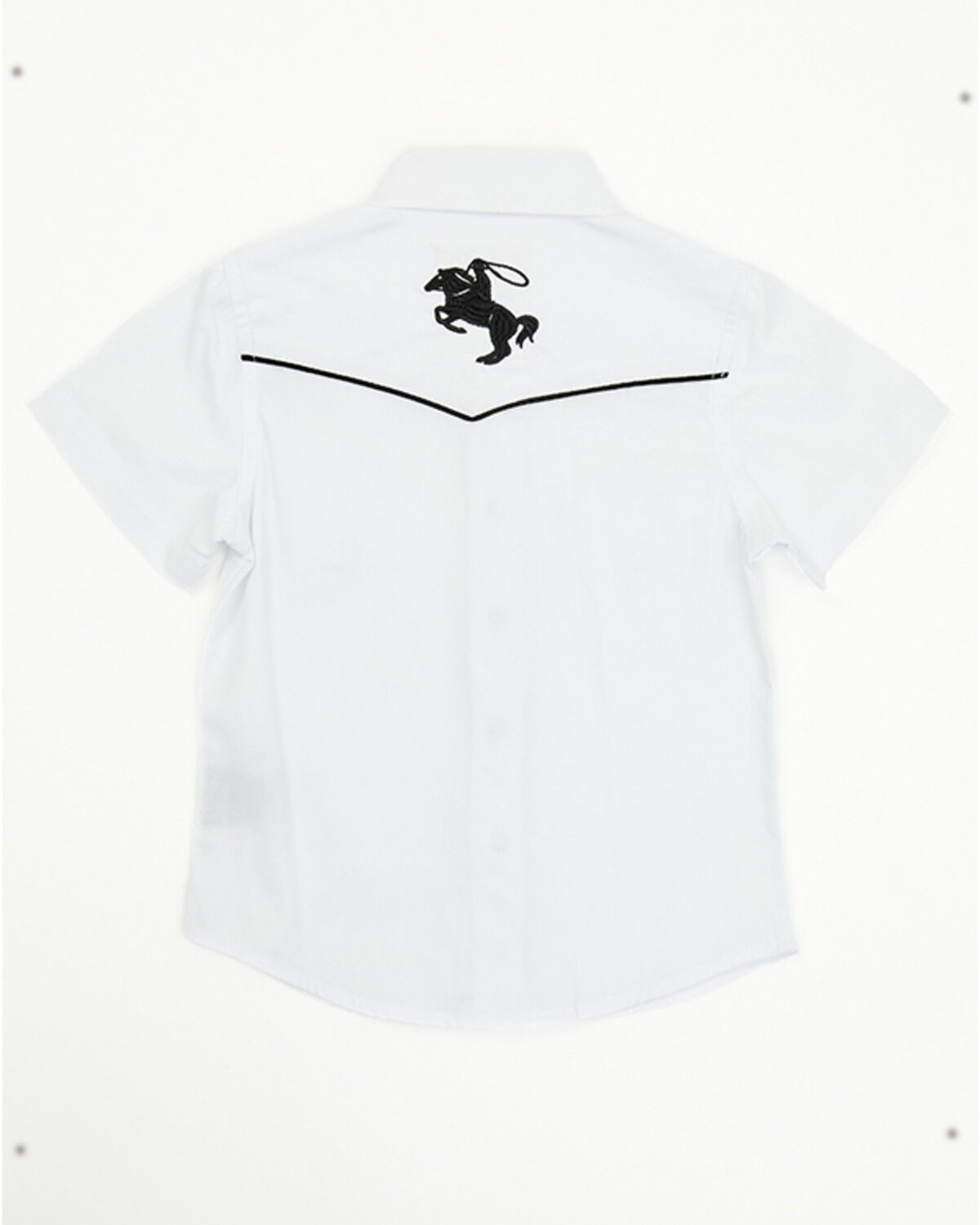 Image #3 - Rodeo Clothing Boys' Roping Horse Embroidered Short Sleeve Snap Western Shirt, White, hi-res