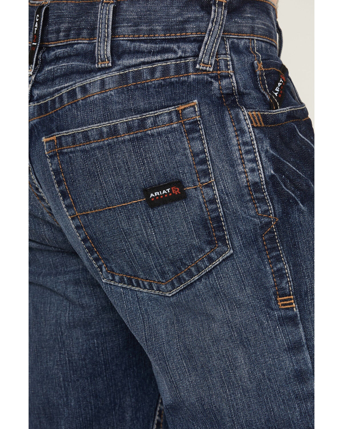 Image #4 - Ariat Men's FR M4 Medium Wash Relaxed Basic Bootcut Jeans - Big, Indigo, hi-res