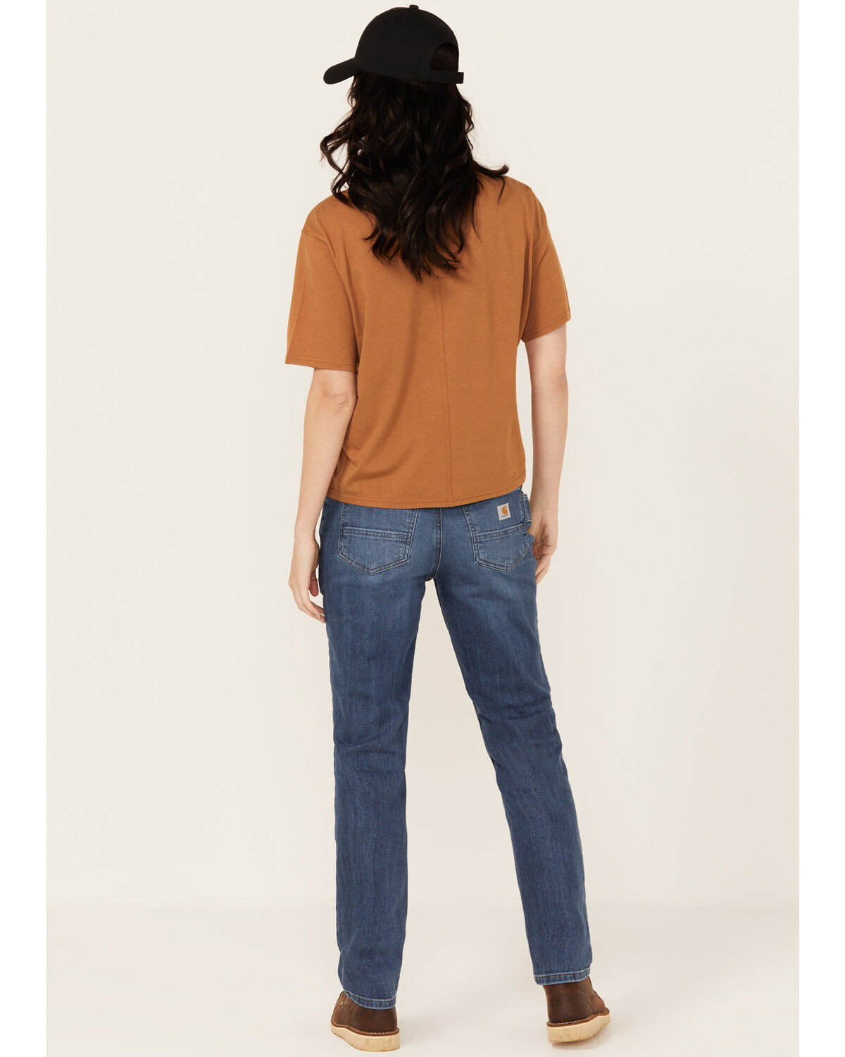 Image #3 - Carhartt Women's Rugged Flex® Relaxed Straight Stretch Denim Jeans, Dark Blue, hi-res