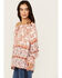 Image #2 - Wild Moss Women's Floral Border Print Off The Shoulder Top, Pink, hi-res