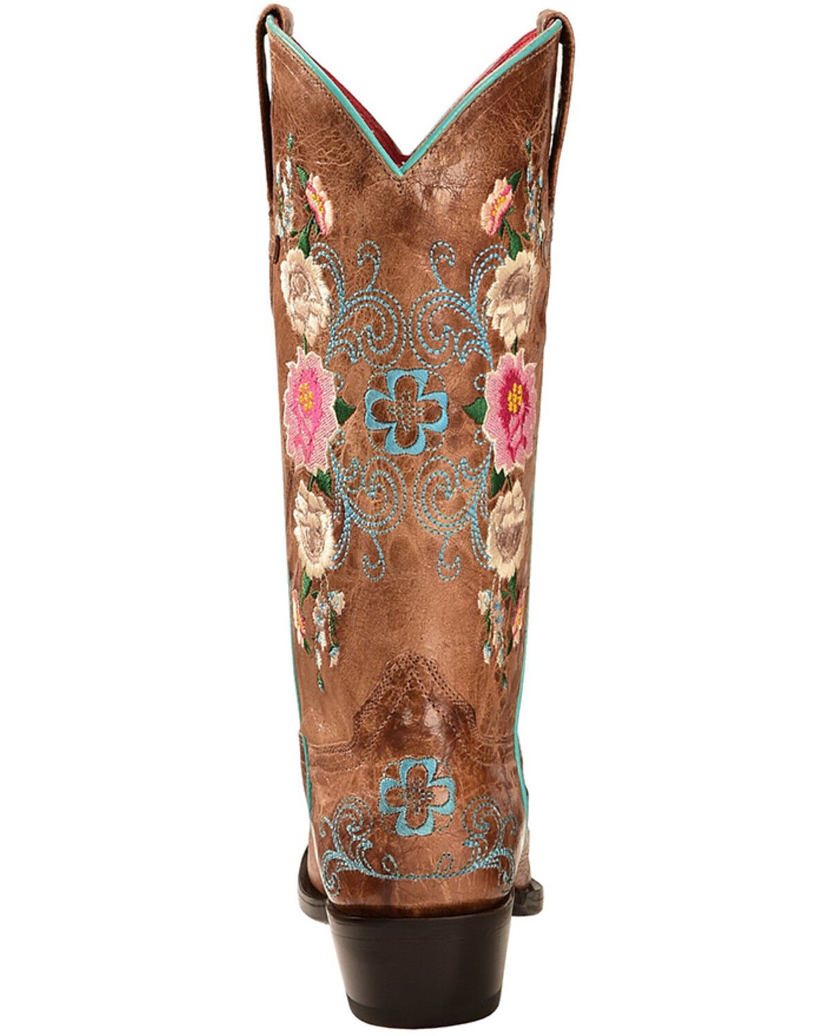 Image #4 - Macie Bean Women's Rose Garden Western Boots - Snip Toe, Honey, hi-res