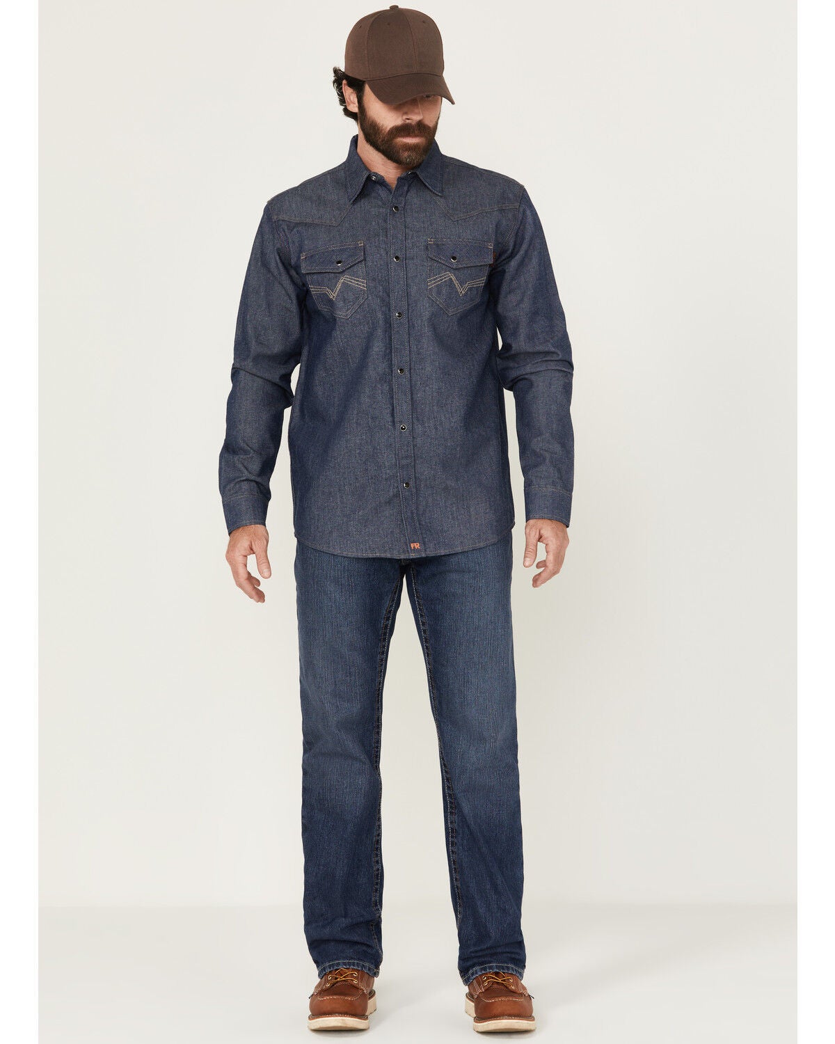 Image #1 - Ariat Men's FR M4 Medium Wash Relaxed Basic Bootcut Jeans - Big, Indigo, hi-res
