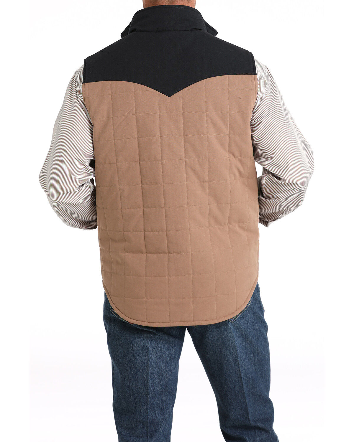 Image #7 - Cinch Men's Reversible Southwestern Print Quilted Vest, Khaki, hi-res