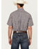 Image #4 - Cinch Men's Plaid Print Short Sleeve Button-Down Western Shirt, Purple, hi-res
