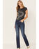 Image #1 - Wrangler Retro Women's Medium Wash High Rise Pull On Norah Bootcut Jeans, Blue, hi-res