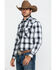 Image #3 - Pendleton Men's White Frontier Large Plaid Long Sleeve Snap Western Shirt , White, hi-res