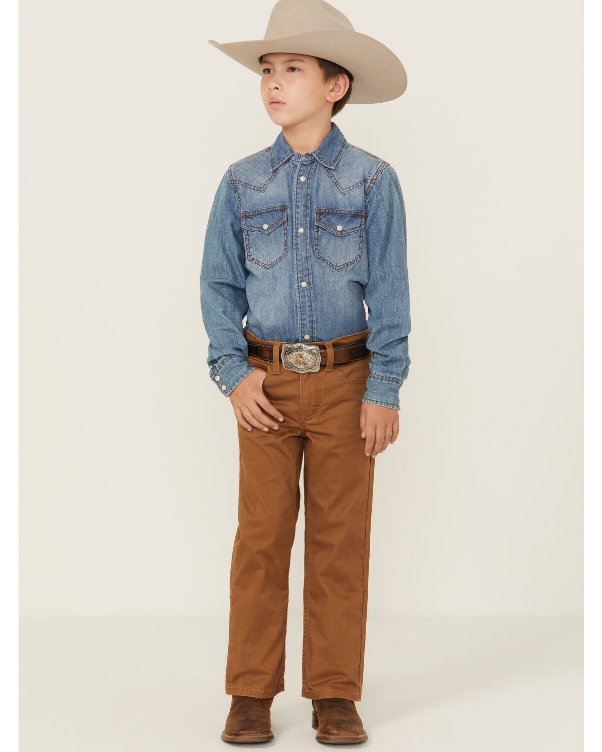 Cody James Boys' Benedetto Slim Bootcut Stretch Denim Jeans, Rust Copper, hi-res