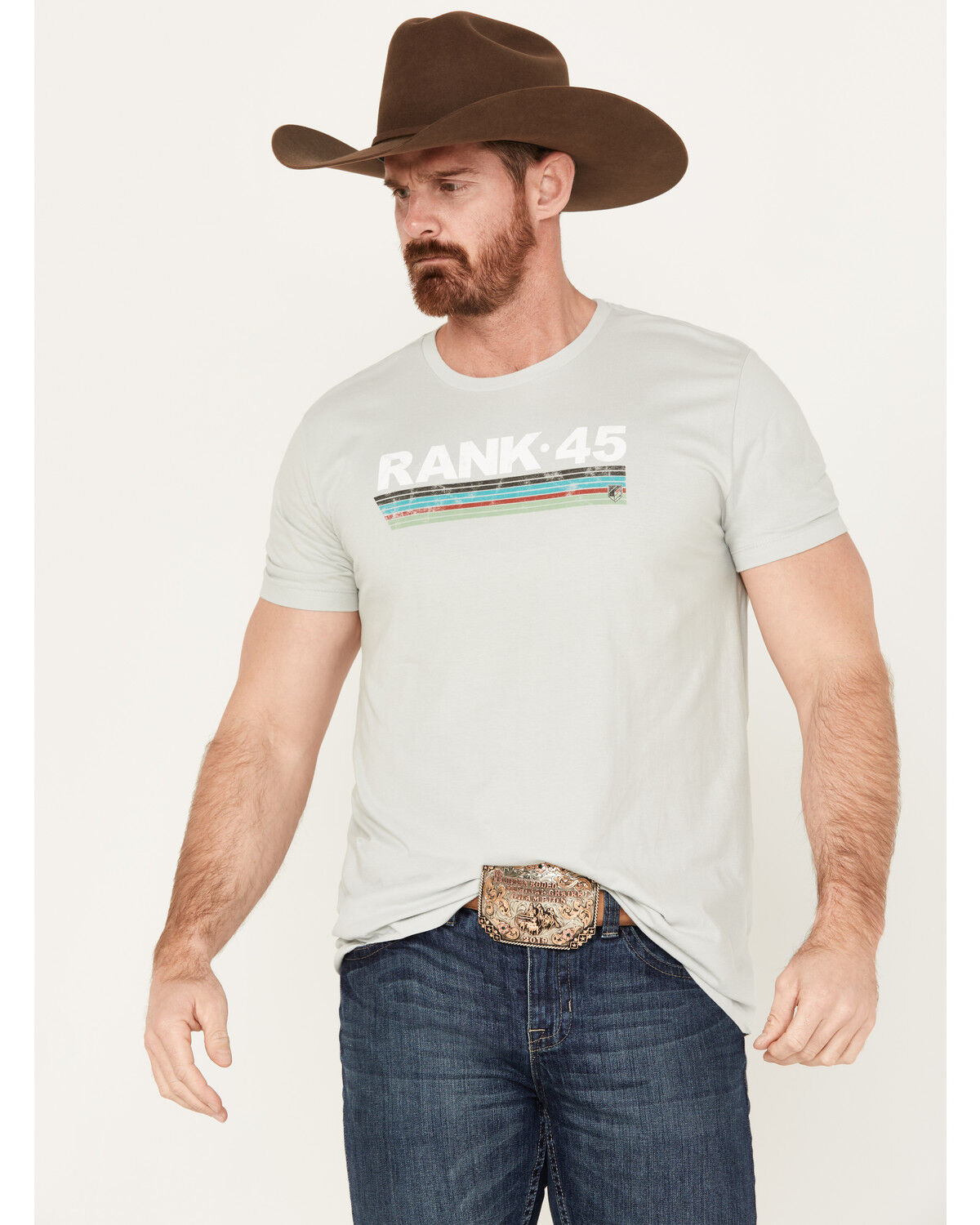 Image #1 - RANK 45® Men's Underlined Short Sleeve Graphic T-Shirt, Black, hi-res