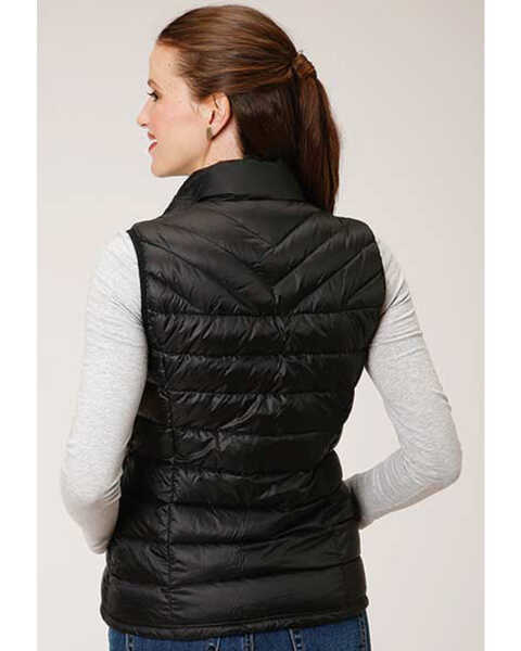 Image #2 - Roper Women's Quilted Puffer Vest, Black, hi-res