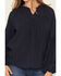 Image #3 - Lovestitch Women's Button Placket Peasant Blouse, Navy, hi-res