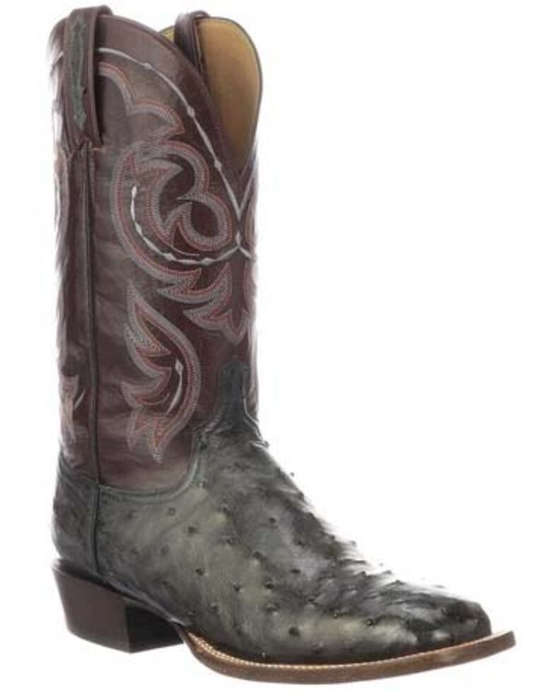 Lucchese Men's Harris Full Quill Ostrich Western Boots - Wide Square Toe - Country Outfitter