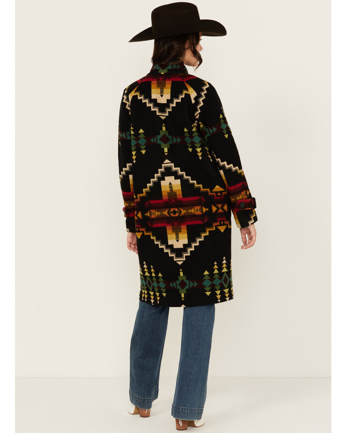 Image #4 - Pendleton Women's Printed Long Coat, Black, hi-res