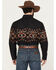 Image #4 - Panhandle Men's Longhorn Border Print Long Sleeve Snap Western Shirt, Black, hi-res
