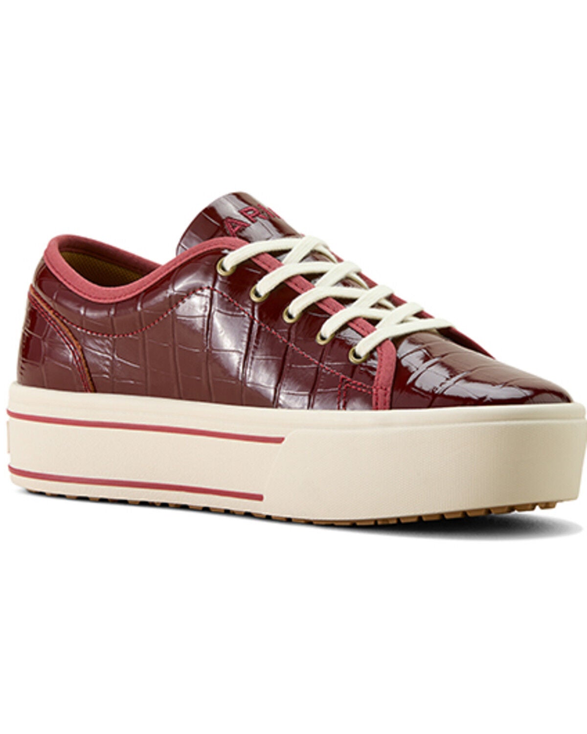 Ariat Women's Skylar Crocodile Print Casual Shoes, Red, hi-res