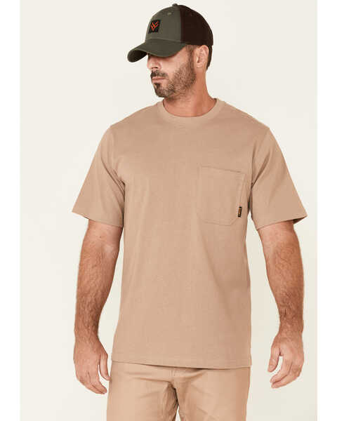 Hawx Men's Solid Natural Forge Short Sleeve Work Pocket T-Shirt - Tall, Natural, hi-res