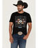Image #1 - RANK 45® Men's Strom Southwestern Print Short Sleeve Graphic T-Shirt, Black, hi-res