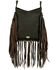 Image #2 - American West Women's Brindle Hair-On Fringe Saddle Crossbody, Chocolate, hi-res