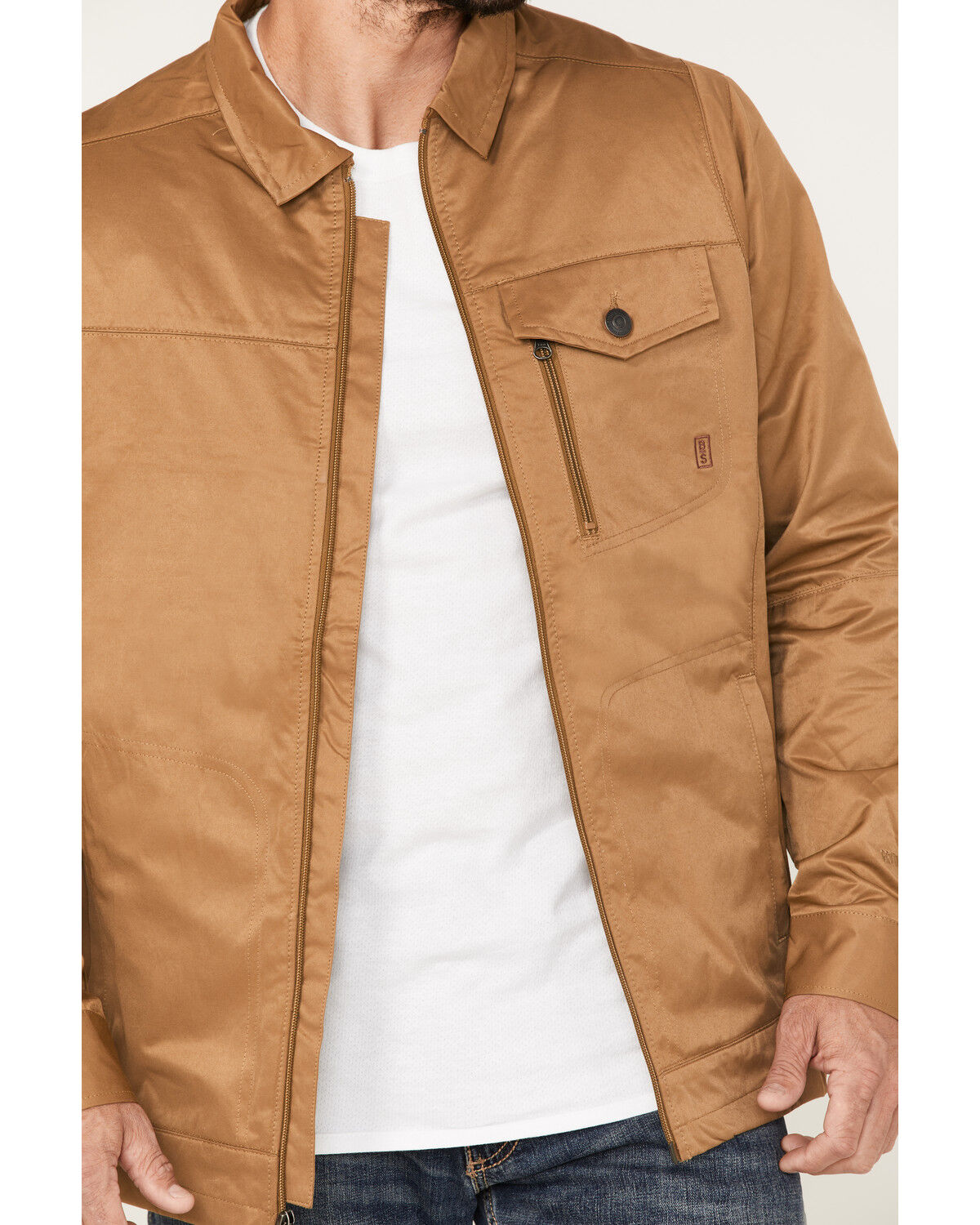 Image #3 - Brothers and Sons Men's Badlands Trucker Jacket, Beige/khaki, hi-res
