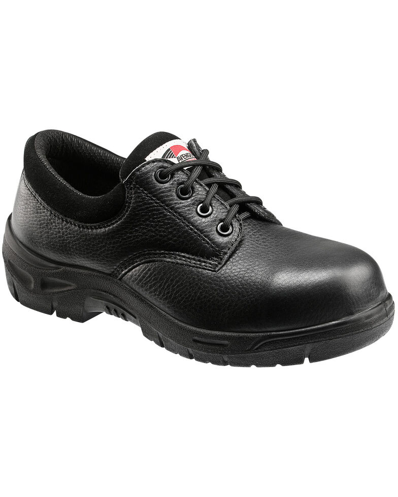 Avenger Men's Black Oxford Work Shoes - Composite Toe , Black, hi-res
