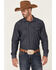 Image #1 - Cody James Men's Washed Out Chambray Southwestern Print Long Sleeve Snap Western Shirt - Big & Tall , Navy, hi-res