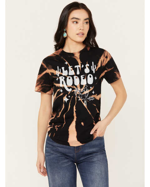 Bohemian Cowgirl Women's Let's Rodeo Short Sleeve Graphic Tee, Black, hi-res