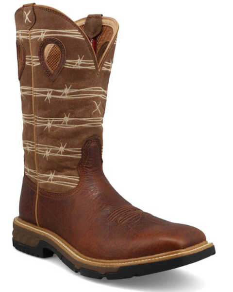 Image #1 - Twisted X Men's 12" Western Work Boots - Soft Toe, Multi, hi-res