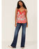 Image #2 - Miss Me Women's Floral Lace Cami , Red, hi-res