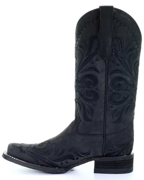 Image #3 - Circle G Women's Embroidery Western Boots - Square Toe, Black, hi-res