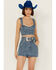 Image #1 - Show Me Your Mumu Women's Dover Embellished Corset Denim Top, , hi-res