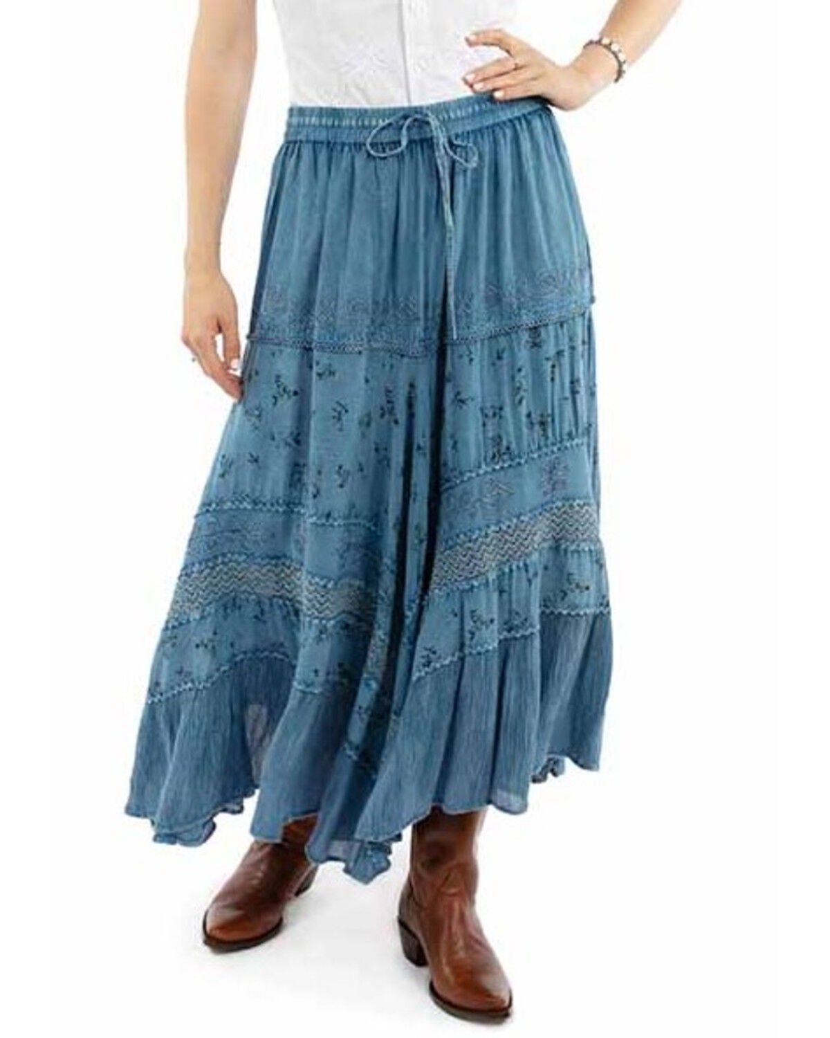 Image #1 - Scully Women's Printed Midi Skirt, Blue, hi-res