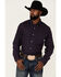 Cody James Core Brutus Dobby Geo Print Long Sleeve Button-Down Western Shirt , Navy, hi-res