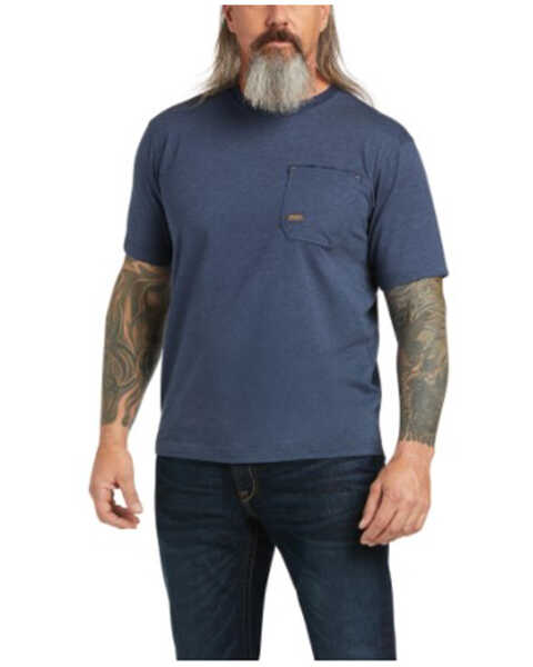 Image #1 - Ariat Men's Rebar Workman Full Cover Graphic Work Pocket T-Shirt , Slate, hi-res