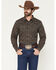 Image #1 - Gibson Trading Co Men's Groovin Floral Print Long Sleeve Snap Western Shirt - Big, Dark Brown, hi-res