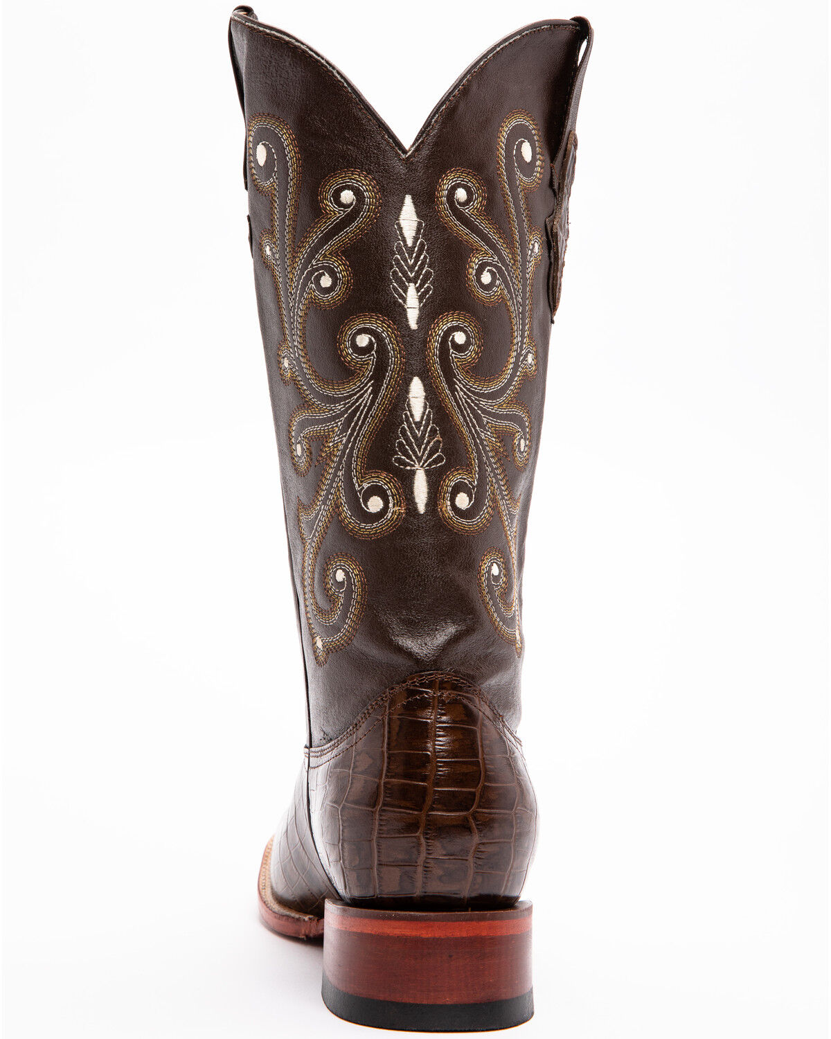 Image #5 - Ferrini Men's Chocolate Alligator Belly Print Western Boots - Broad Square Toe, , hi-res