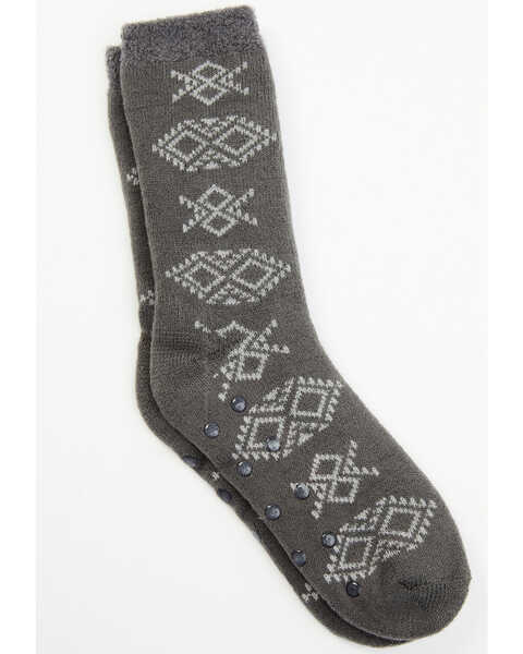 Image #1 - Cody James Men's Gray Southwestern Cozy Socks, Charcoal, hi-res
