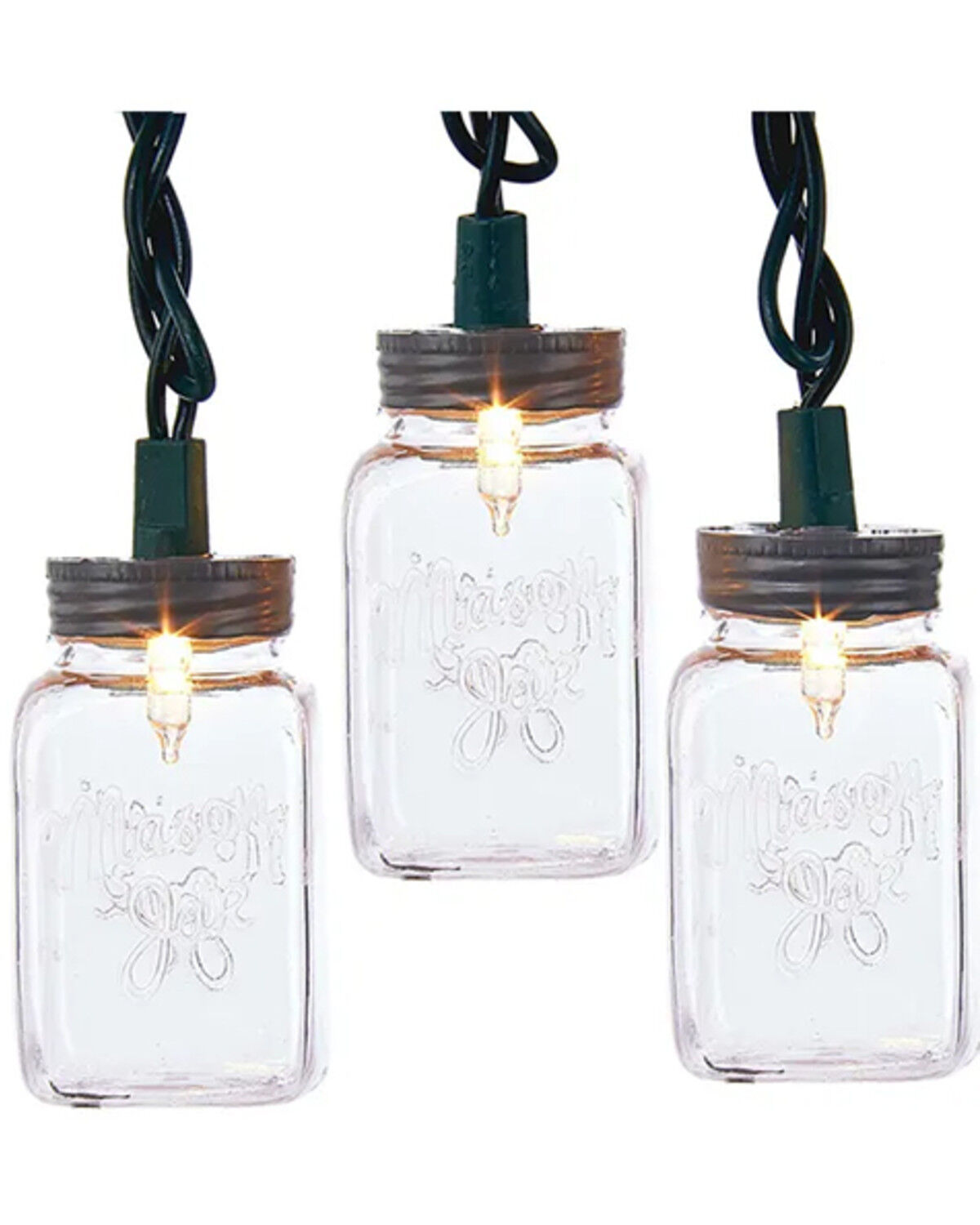 Image #1 - Kurt Adler Mason Jar String Light Set, Multi, hi-res