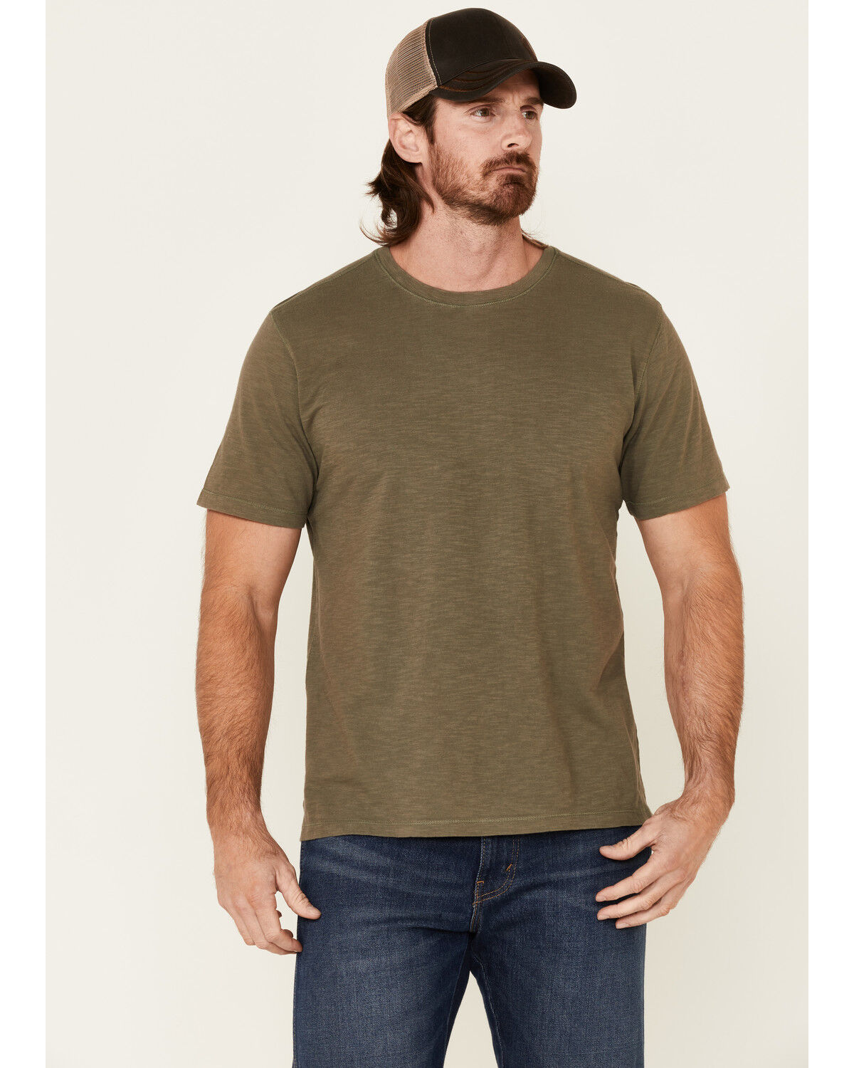 Image #1 - North River Men's Solid Slub Short Sleeve T-Shirt, Olive, hi-res
