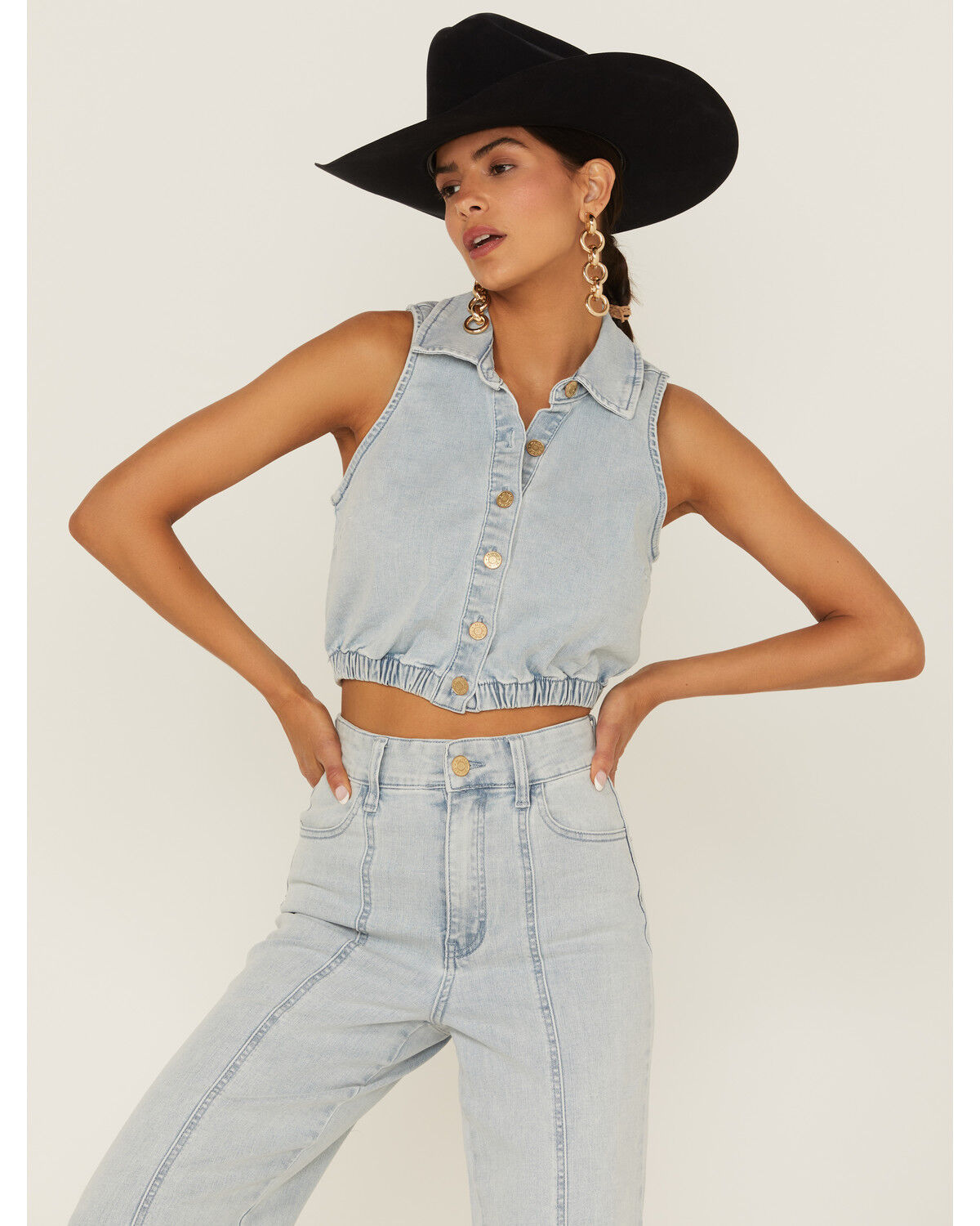 Image #1 - Show Me Your Mumu Women's Union Crop Top, Blue, hi-res