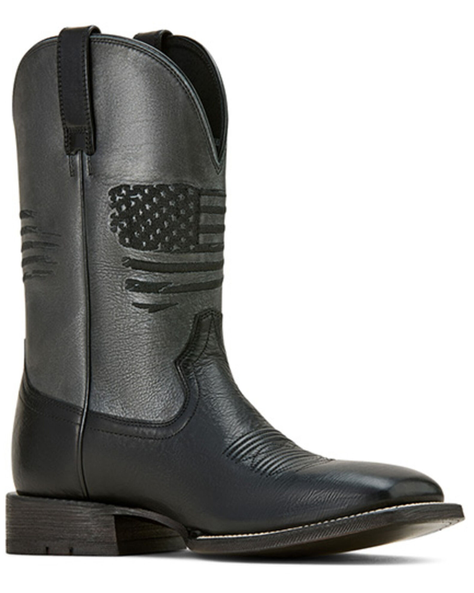 Image #1 - Ariat Men's Circuit Patriot Western Boots - Broad Square Toe, Black, hi-res