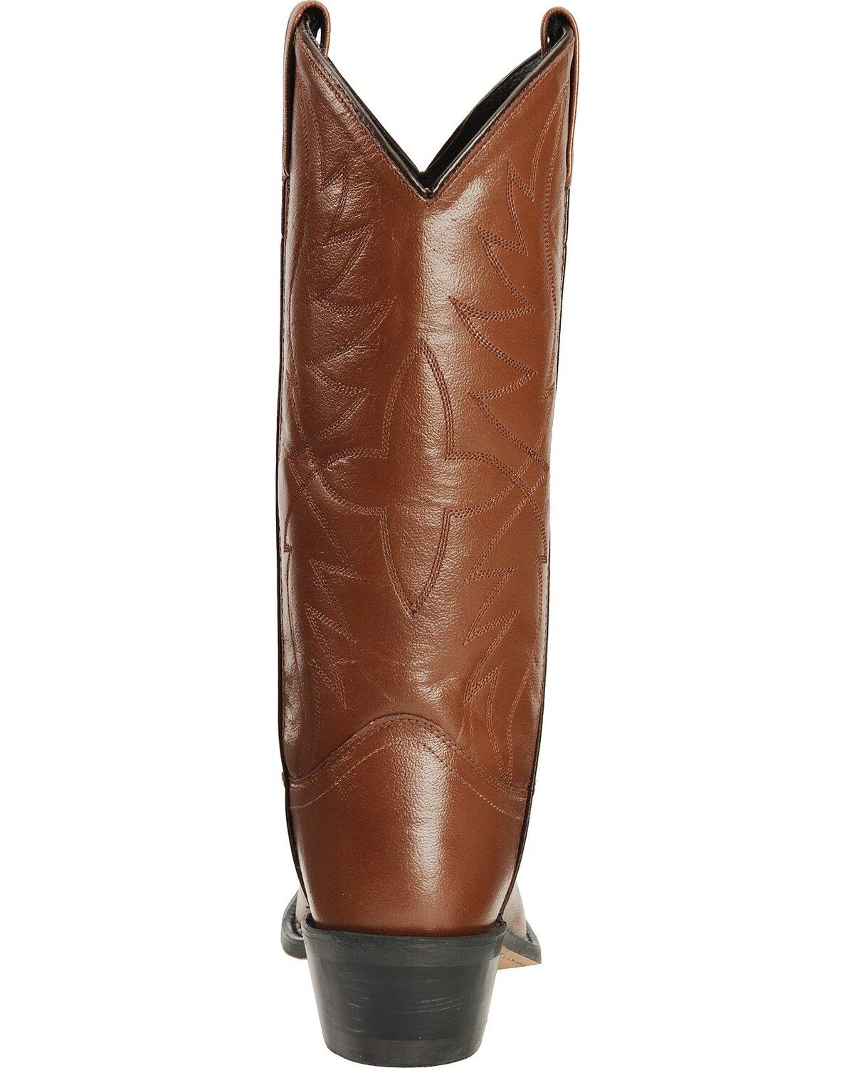 Image #7 - Old West Men's Smooth Leather Western Boots - Round Toe, Tan, hi-res