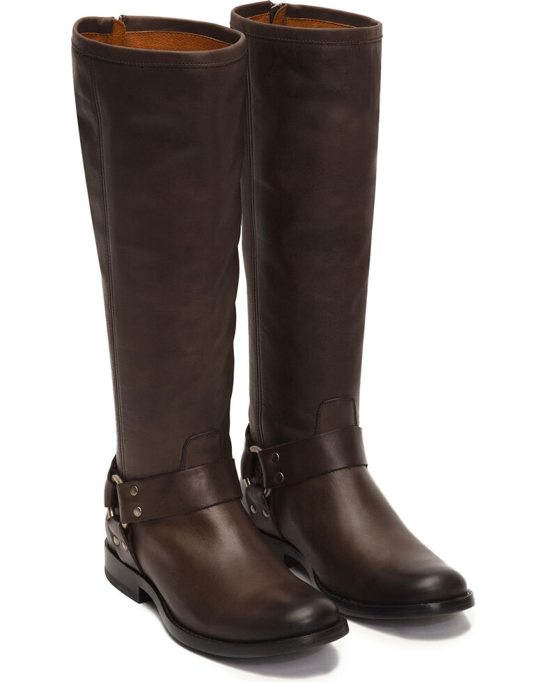 Frye Women's Smoke Phillip Harness Tall Boots - Round Toe , Grey, hi-res