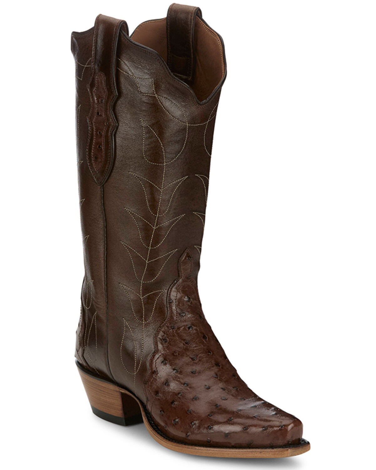 Image #1 - Tony Lama Women's Boot Barn Exclusive Kango Tobac Exotic Ostrich Western Boots - Snip Toe, Brown, hi-res