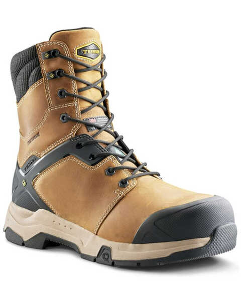 Terra Men's 8" Carbine Waterproof Work Boots - Composite Toe, Wheat, hi-res