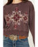 Image #3 - Ariat Women's Southwestern Embroidered Larson Sweatshirt , Maroon, hi-res