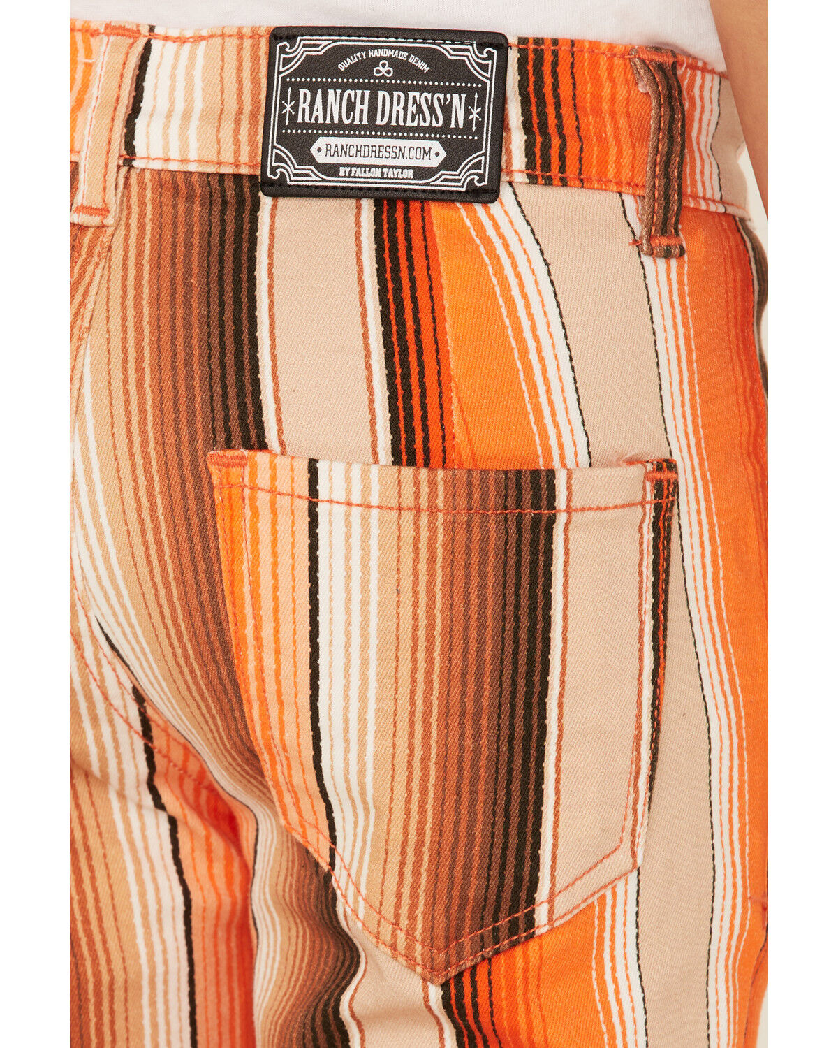 Image #4 - Ranch Dress'n Girls' Multi Sunset Serape Stripe High Rise Flare Jean, Multi, hi-res