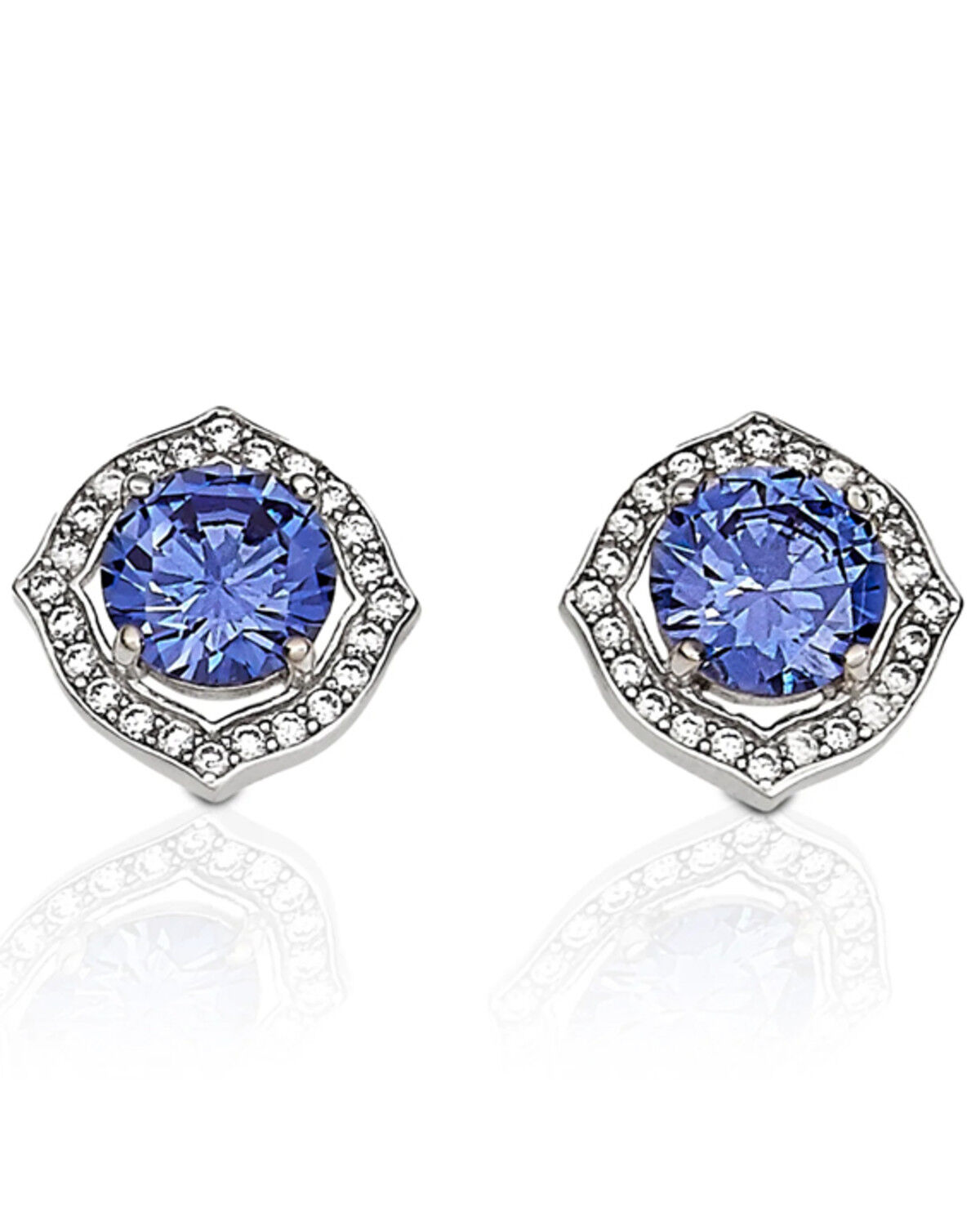 Image #1 - Kelly Herd Women's Blue Square Bezel Set Earrings, Blue, hi-res