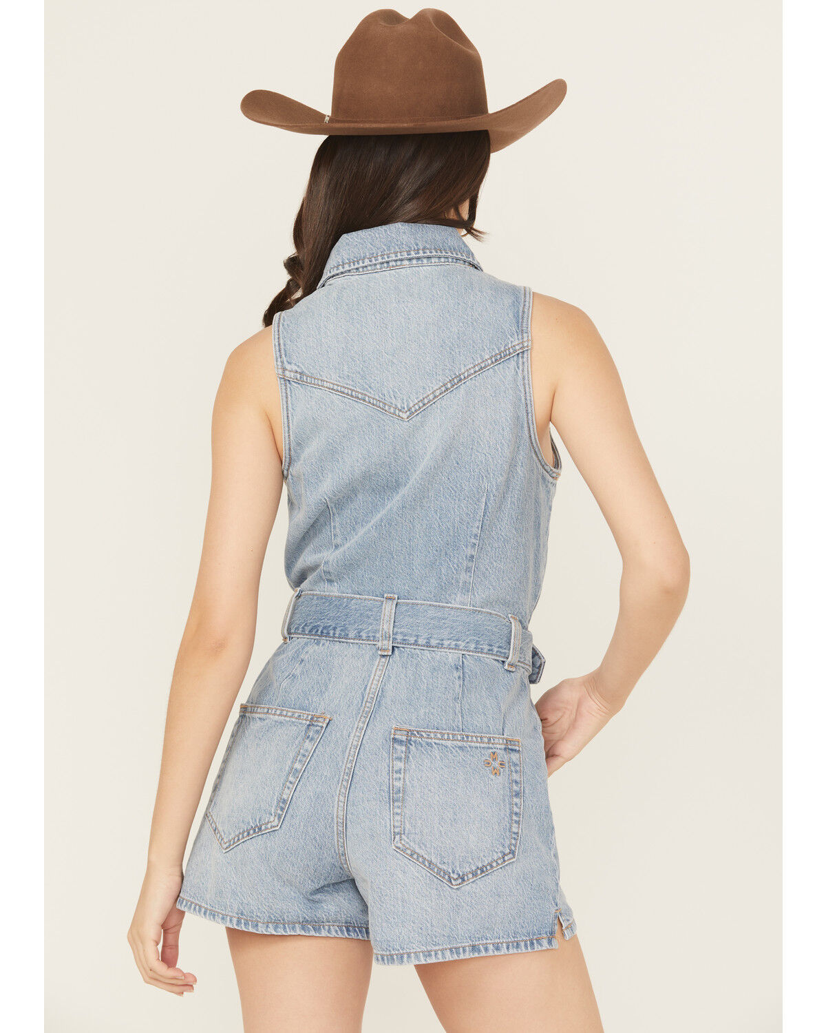 Image #4 - Show Me Your Mumu Women's Rancho Mirage Romper, Medium Wash, hi-res