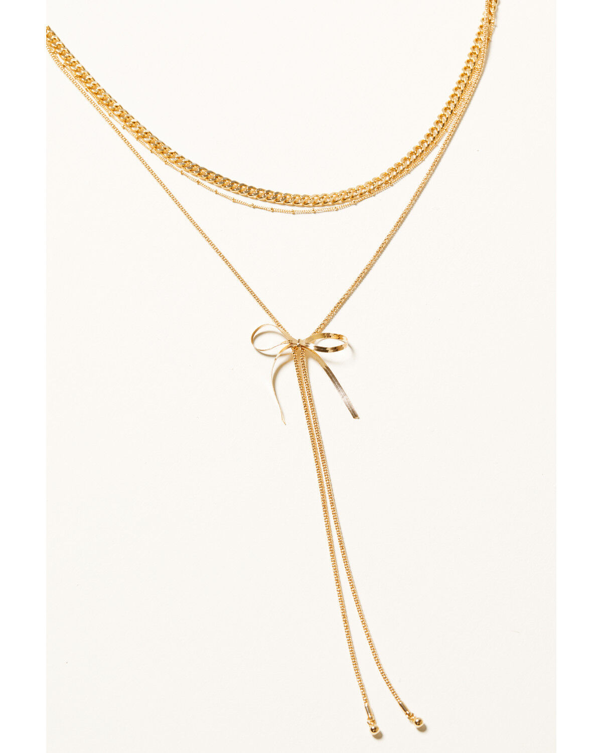 Image #2 - Shyanne Women's Layered Bow Bolo Necklace, Gold, hi-res