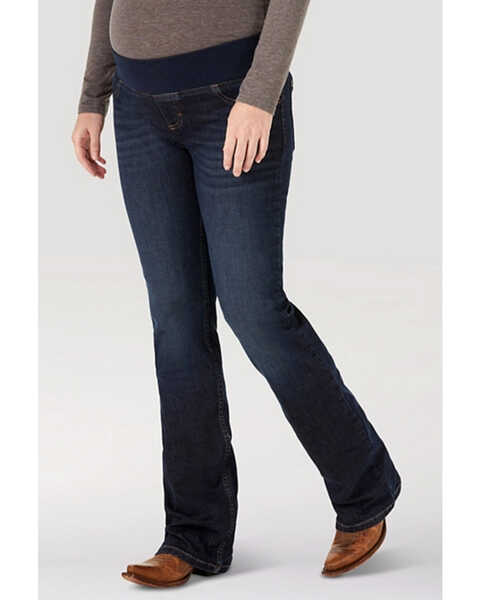 Wrangler Women's Mae Maternity Bootcut Jeans, Blue, hi-res