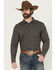 Image #1 - Gibson Trading Co Men's Bug Out Plaid Print Long Sleeve Button-Down Stretch Western Shirt - Big, Black, hi-res